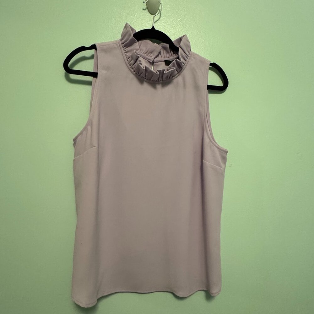 J. Crew Sleeveless Ruffle Collar Top Size Large - MF0052